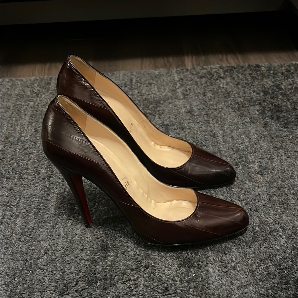 Christian Louboutin Brown Leather Stiletto Heels